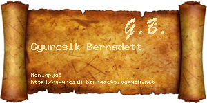 Gyurcsik Bernadett névjegykártya
